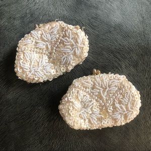 2 Beaded Vintage Clutch, Coin Purses Antique